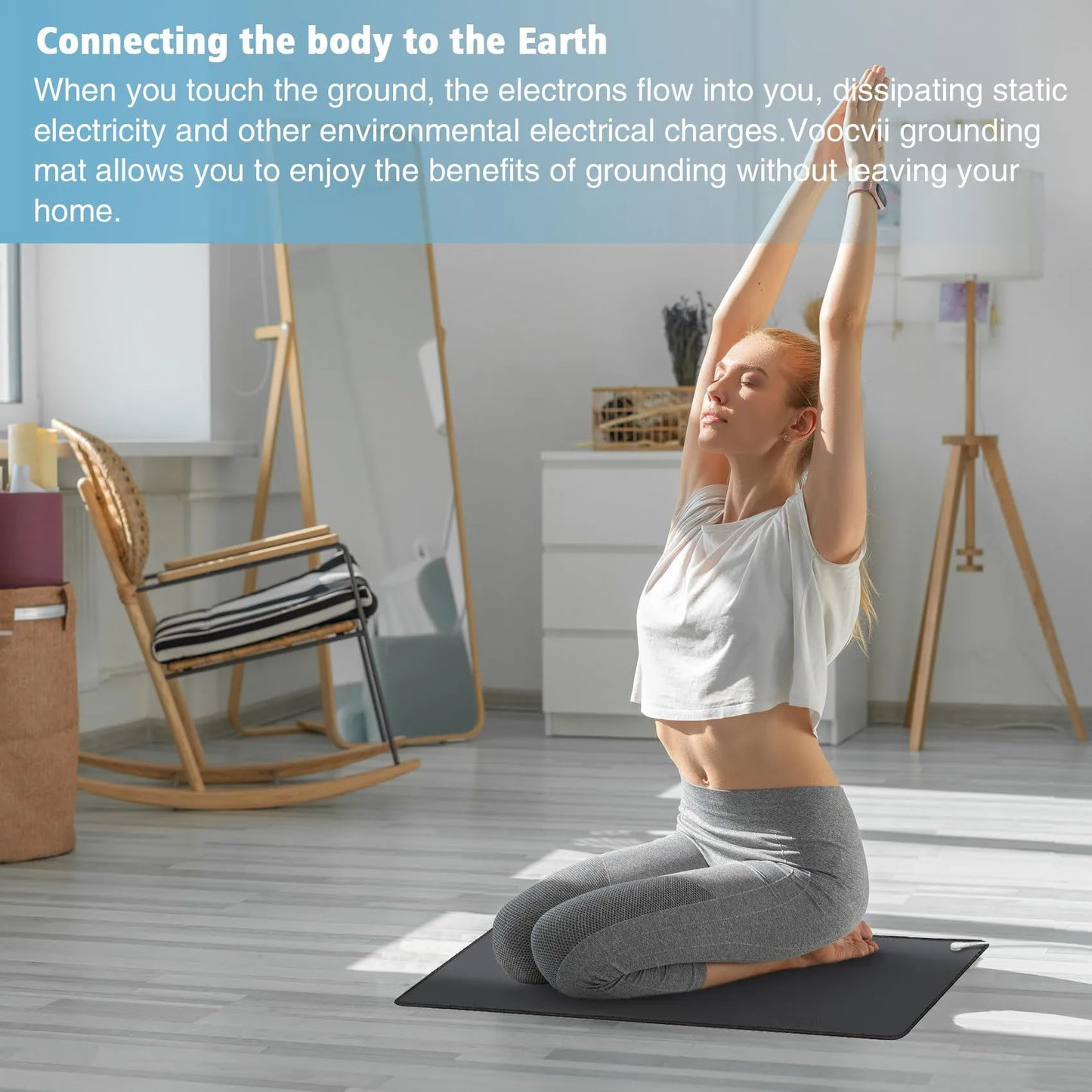 35x24in Grounding Mat for Balance Energy, Pain Relief, Inflammation Reduction, Improved Sleep,Stress Reduction,Circulation Boost