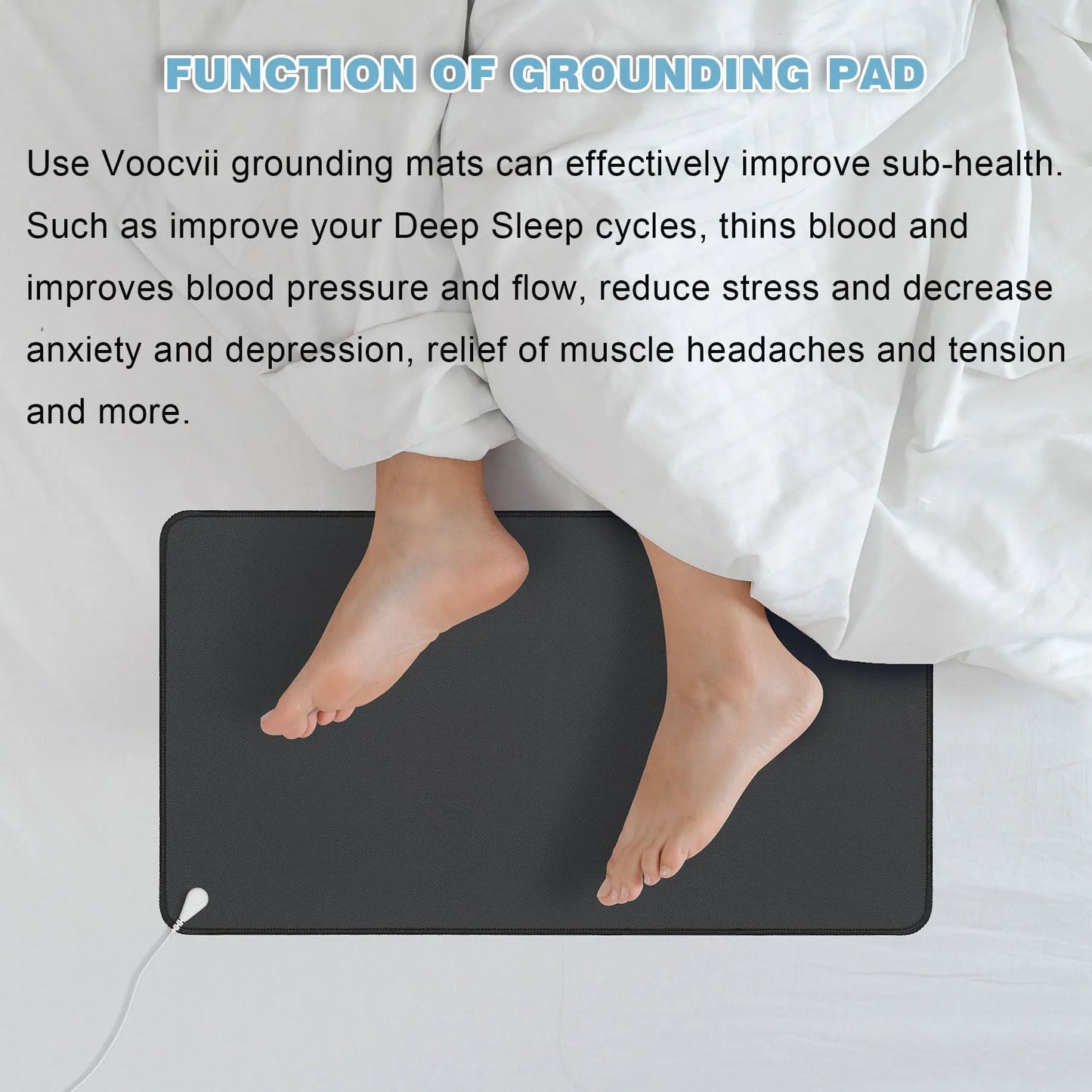 35x24in Grounding Mat for Balance Energy, Pain Relief, Inflammation Reduction, Improved Sleep,Stress Reduction,Circulation Boost