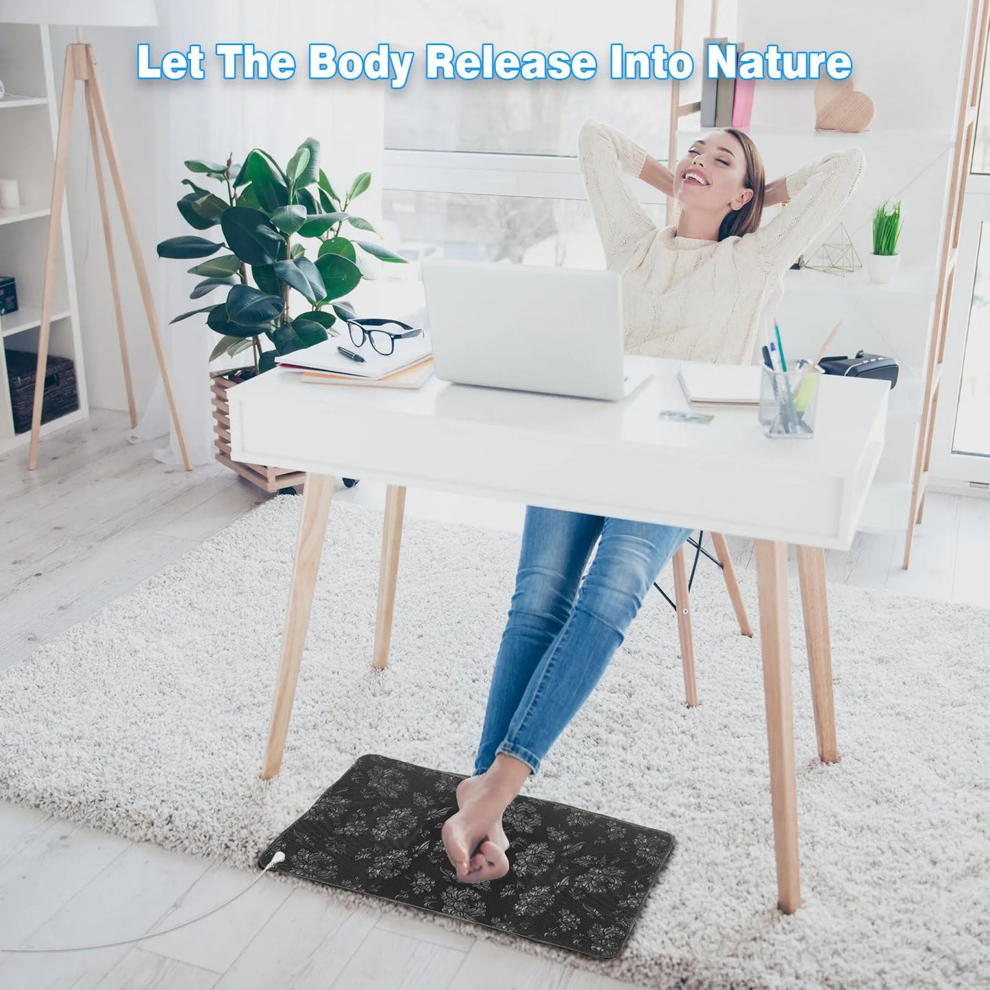 35x24in Grounding Mat for Balance Energy, Pain Relief, Inflammation Reduction, Improved Sleep,Stress Reduction,Circulation Boost