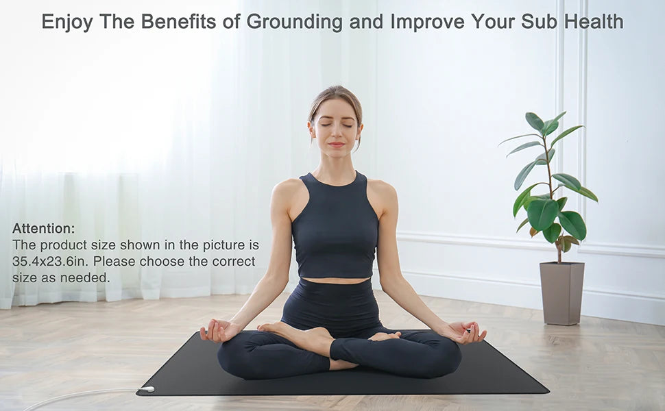35x24in Grounding Mat for Balance Energy, Pain Relief, Inflammation Reduction, Improved Sleep,Stress Reduction,Circulation Boost